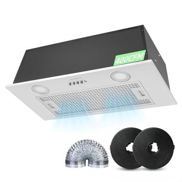 Imagem de KENDRAJA Exaustor De Cozinha De Aço Inoxidável De 400 Cfm Com Inserção De 23,6 Polegadas | Exaustor De Cozinha Embutido/Embutido Em Armário | Controles De 3 Velocidades Com Luzes Led | Filtros De Go