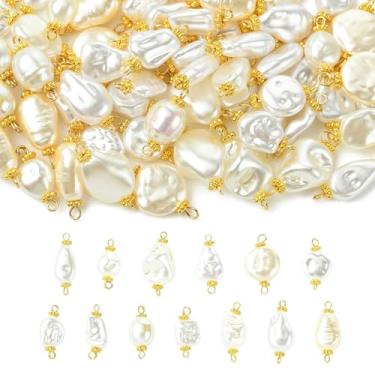 Imagem de LiQunSweet 65 peças, 13 estilos, plástico ABS, imitação de pérola, berloques, conectores irregulares, pingentes para joias DIY, pulseira, colar, brinco, bolsa, chaveiro, decoração de telefone