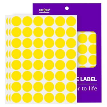 Imagem de PARLAIM Etiquetas adesivas de ponto de código de cor de 2,5 cm, adesivos de círculo amarelo, etiqueta de pontos redondos para marcação de escritório em casa, organização, 720 peças (amarelo)