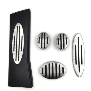 Imagem de Capa de almofada de pedal de carro compatível com JCW R56 R60 R61 F54 F55 pedal de freio acelerador de aço inoxidável antiderrapante kit de carroceria acessórios para carro (transmissão automática +