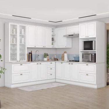 Imagem de Cozinha Completa de Canto 8 peças 14 Portas 7 Gavetas Americana Henn, 