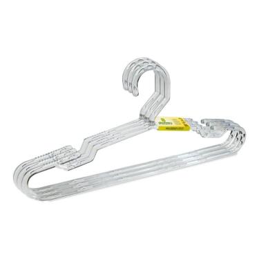 Imagem de Kit Cabide Com 3 Unidades Cristal Plus Size Plastserv