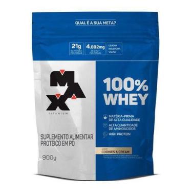 Imagem de Whey Protein 100% 900g - Max Titanium, Morango