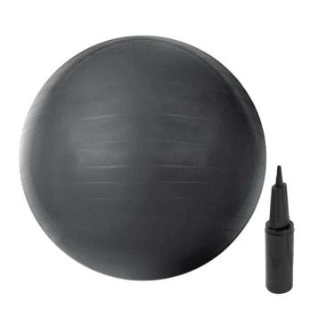 Imagem de Bola De Ginástica 75cm Cinza Para Pilates Com Bombar De Ar