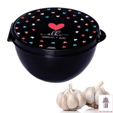 Imagem de Pote Porta Alho Mix de Plástico com Tampa Fixa Corações - PLASUTIL