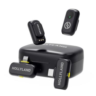 Imagem de Hollyland LARK A1 Combo – Microfone Sem Fio Mini para iPhone e Android (2TX + USB-C RX + Lightning RX + Case de Carregamento), Microfone Magnético para YouTube, TikTok, Podcast e Vlogs (Preto)