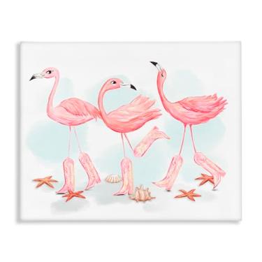 Imagem de Stupell Industries Arte de parede em tela Happy Pink Cowgirl Flamingoes por Ziwei Li, 40 x 50 cm