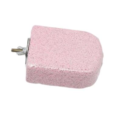 Imagem de IEUDNS Dentes de, boca, molar, suporte para gaiola de pássaros, pedra de moer para periquitos, canários, chinchilas e periquitos, Rosa