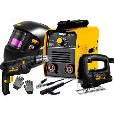 Imagem de Maquina Inversora 120A 220V - IF-150 + Mascara de Solda + Furadeira + 