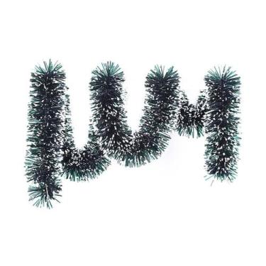 Imagem de Festão Verde Nevado Enfeite Decoração De Natal 11cm X 5m  - Top Natal