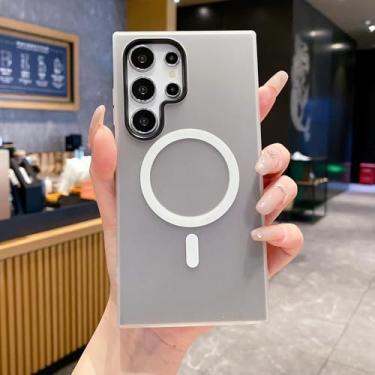 Imagem de Capa de luxo em cores doces para Samsung Galaxy S25 S24 Fe S23 Plus S22 Ultra A16 A26 A36 A26 A17 A07 A56 Capa magnética (para Samsung S24Ultra/preta)