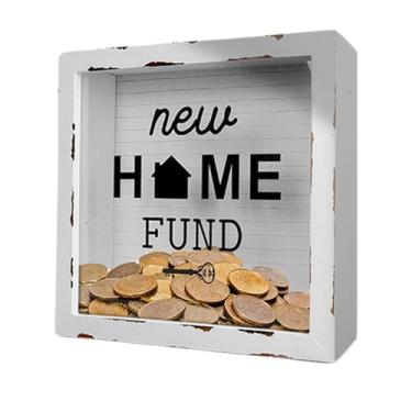 Imagem de Caixa de fundo de lua de mel, caixa de bilhetes para viagem, cofrinho, caixa de sugestões, festa de casamento, presente de noiva (fundo para casa nova, 25,4 cm x 25,4 cm x 7,1 cm)