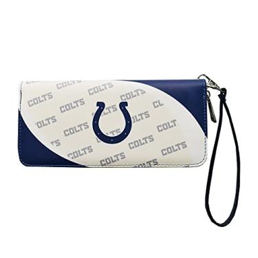 Imagem de Littlearth Carteira feminina NFL Indianapolis Colts 1 Curve Zip Organizador, Cor da equipe, 20,32 cm x 10,16 cm x 2,54 cm