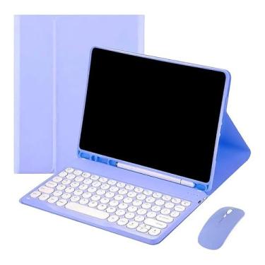 Imagem de Kit Capa para Samsung S6 Lite 10.4 Polegadas: Capa para Tablet + Teclado Redondo + Mouse