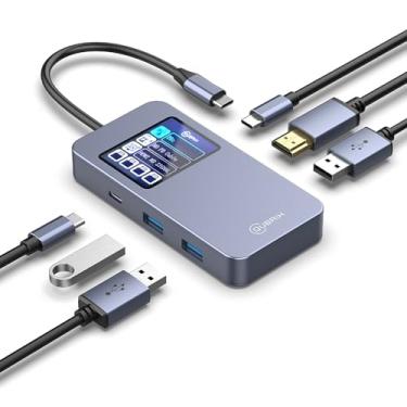 Imagem de Estação de ancoragem inteligente USB C Hub 6 em 1 com tela HDTV 4K @60Hz 100W PD carregamento rápido USB-C/A 5Gbps 3.0 portas de data para Dell HP MacBook Air/Pro, iPad, Surface, Samsung Galaxy e mais