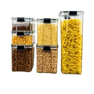 Imagem de Monte Seu Kit Pote Hermético Para Mantimentos De Cozinha Dispensa Armário Plástico(Kit 7-6 Potes)