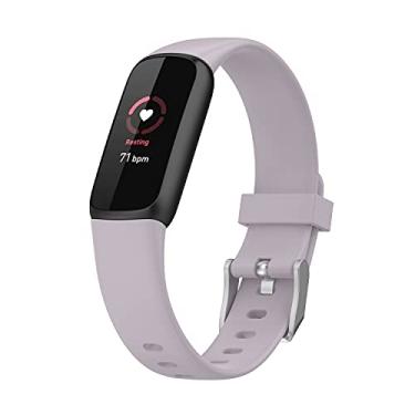 Imagem de Hoopyeecase pulseira de relógio Compatível com Fitbit Luxe Bands ，Suave Silicone Esporte À prova d'água Quick Release Respirável Substituição Pulseiras de relógio Acessórios para mulheres homens