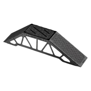 Imagem de Generic Acessórios para ponte de rampa de obstáculos de carro RC, profissional, peças de reposição, ponte lateral única de aço inoxidável para TRX4M SCX24, Preto