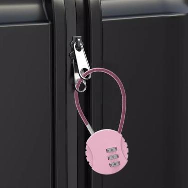 Imagem de Cadeado de cabo combinado redefinível para bagagem de viagem, bicicleta, segurança, versátil, confiável, ideal para uso seguro de bagagem (preto)