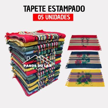 Imagem de Kit 5 Tapete Para Piso De Banheiro Estampado Simples Capacho De Porta De Entrada Em Alg...