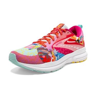 Imagem de Brooks Tênis de corrida masculino Trace 3 Neutral, Rosa/azul/amarelo, 44