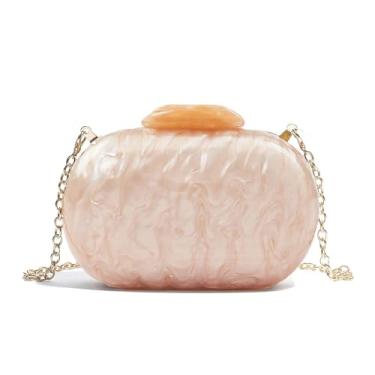 Imagem de WuYangSto Bolsas clutch de acrílico para mulheres formais, bolsas noturnas com corrente dourada para festa de aniversário, Dourado