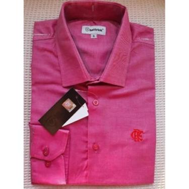 Imagem de Camisa Social Blusão Oficial Flamengo Hat Trick Licenciado Rosa CSFLA14-Feminino