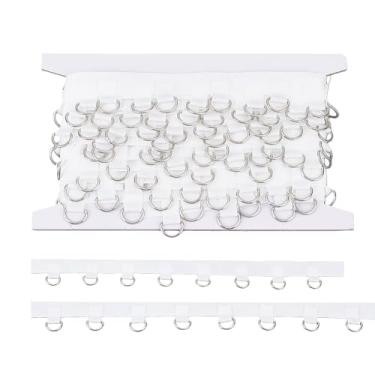 Imagem de letsinstyle Acabamento de ilhós brancos de 5 metros com anéis D, fitas de sarja com ilhós, faixa de fita de ilhós de metal para costura de vestuário, espartilho, camisa, vestido e saia decoração