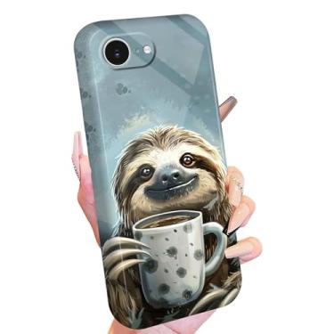 Imagem de GFRGTFHYT Capa de celular para iPhone 16e de 6,1 polegadas, design de preguiça, fina, leve, resistente, PC, sem fio, à prova de choque, antiarranhões, capa protetora para iPhone 16E 2025