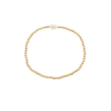 Imagem de PULSEIRA KEL BOLINHAS PÉROLA DE ÁGUA DOCE FOLHEADA OURO 18K