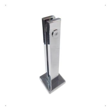 Imagem de Torre Coluna Pinça Inox 30cm 1 Furo Guarda Corpo Sacada Escada Polida 