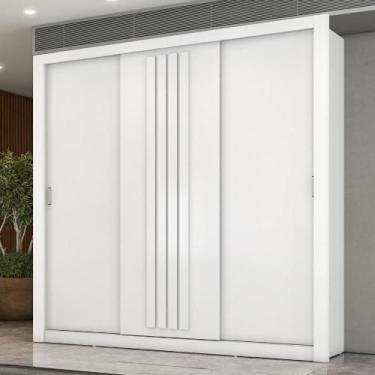 Imagem de Guarda Roupa Casal 3 Portas Doha Carraro Branco - MÓVEIS CARRARO