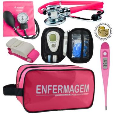 Imagem de Kit Enfermagem Esteto Com Medidor Glicose Aparelho Pressão - Love Saúd