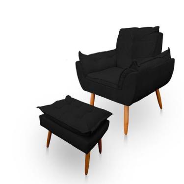 Imagem de Poltrona Opala com Puff Opala para Sala e Quarto Suede - LH Decor - Lo