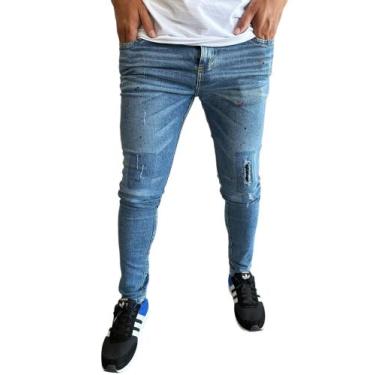 Imagem de CALÇA JEANS masculina SKINNY MODELOS COM DETALHES RASGADAS E LISAS MOD
