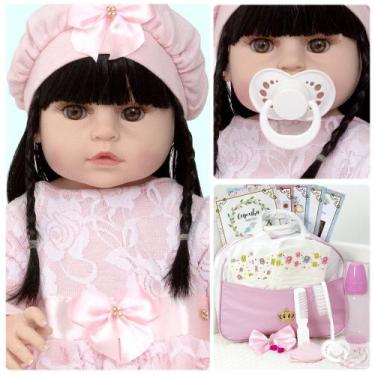 Imagem de Bebê Reborn Recem Nascida Princesa Com Chupeta Pode Banho - Cegonha Re