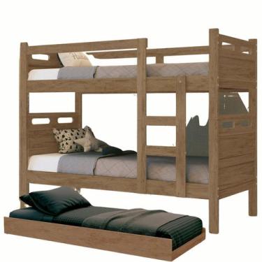 Imagem de Beliche Moderna Com Cama Auxiliar Completa E Funcional Vira Duas Camas