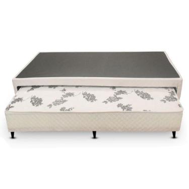 Imagem de Cama Box SOLTEIRO Flora Bicama White - Molas Bonnel - 096x203 - Gazin,