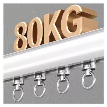 Imagem de Sistema de trilho de cortina resistente - suporte de teto/parede de 4 metros, branco - varão de cortina divisor de quarto ideal para janelas de sacada e quartos - acessórios completos incluídos