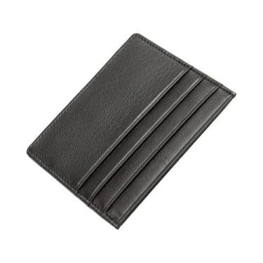 Imagem de Porta-cartões de crédito masculino de couro WESTAL preto porta-cartões