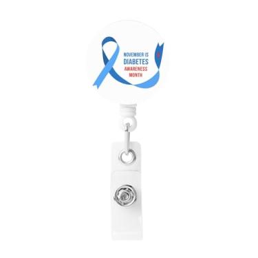 Imagem de Porta-crachá retrátil November is Diabetes Awareness Month Cute Badge Reel Id Badge Reel com clipe para professores de enfermagem, escritório, trabalho, negócios, presentes femininos