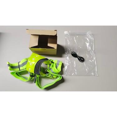 Imagem de plplaaoo Colete refletor de LED, luzes de corrida de alta visibilidade, equipamento de segurança com 8 luzes LED, design recarregável para corrida noturna, ciclismo, caminhada, corrida, cão, caminhada
