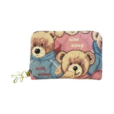 Imagem de Carteira Multifuncional Feminina Com Estampa De Urso, Organizador De M