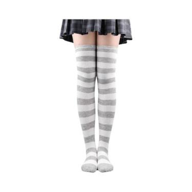 Imagem de Meias Altas Listradas Coloridas Para Mulheres, Meias De Natal E Hallow