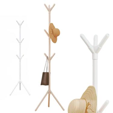 Imagem de Mancebo Cabideiro Arara Organizador Roupas 9 Ganchos Bolsa Chapeu Bone Casaco Organizaçao Closet Quarto Banheiro