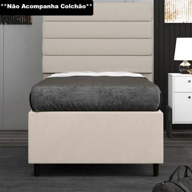 Imagem de Base para Cama Box Solteiro 88x188cm Hit Z04 Suede Bege - Mpozenato