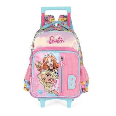 Imagem de Mochila Infantil de Rodinhas Média Barbie Náilon Estampada-Feminino