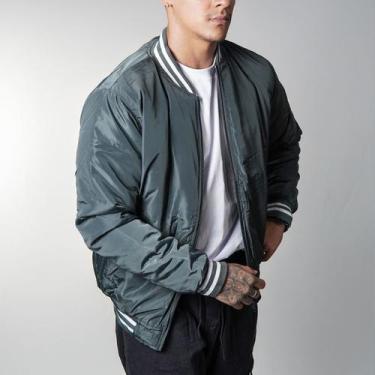 Imagem de Jaqueta College Masculina 100 Poliéster Lisa Estilo Americana Colegio 