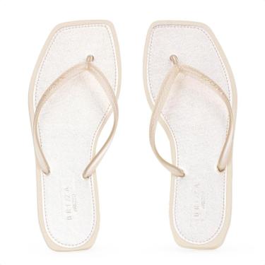 Imagem de Chinelo Brizza Arezzo Bico Quadrado Metal Square Dourado - Feminino-Feminino