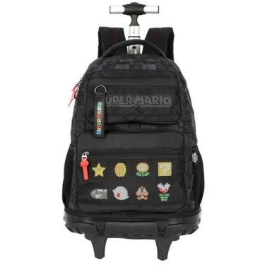 Imagem de Mochila Escolar MARIO BROS Game Costas e Rodas MC49892 Original - SUPE